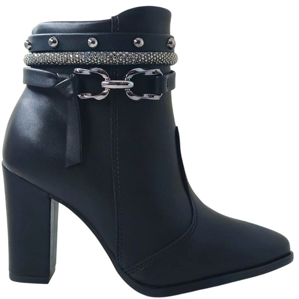 Bota Feminina Casual Dia a Dia Passeio Bico Fino Calce Fácil Cano Baixo Salto Médio Beira Rio 9043.143