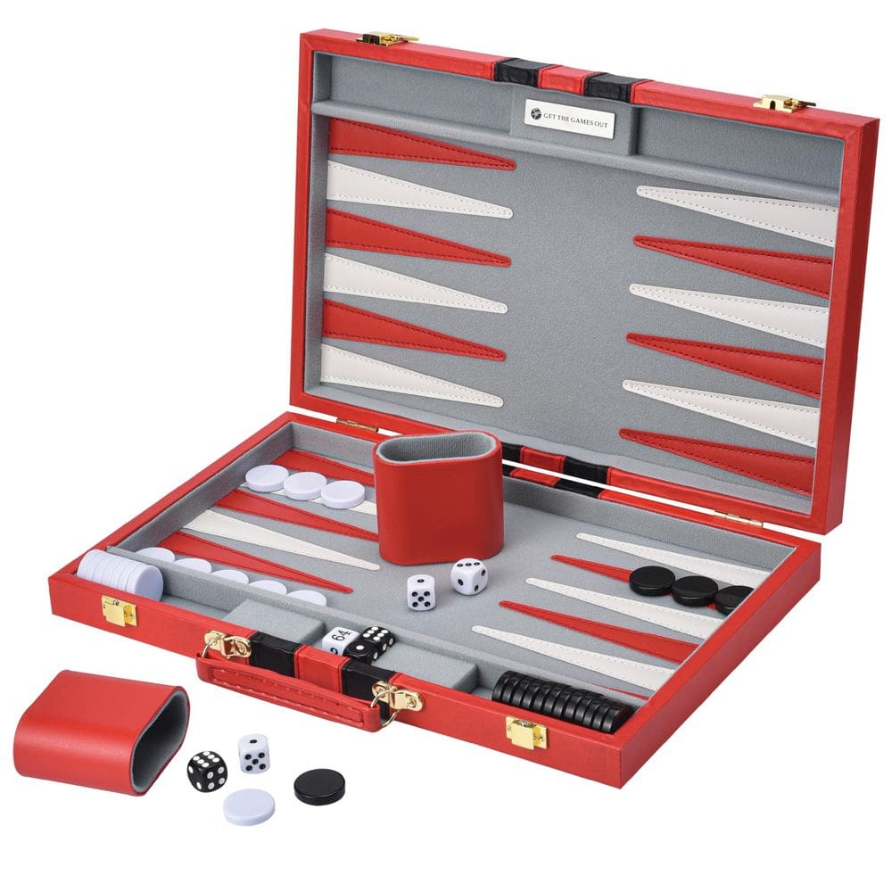 Conjunto de gamão Get The Games Out Top Classic com Guide Red