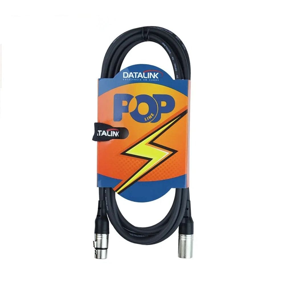 Cabo para Microfone XLR x XLR com 10 metros POP DATALINK