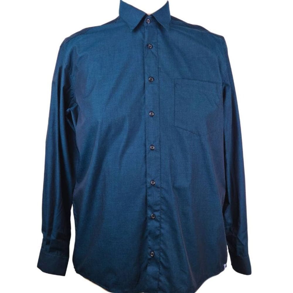 Camisa Social Manga Longa Verde Escuro Zuza Plus Size