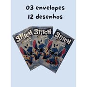 03 Cards para colorir Stitch Stich 12 desenhos colecionaveis papelaria desenho famosos para pintar