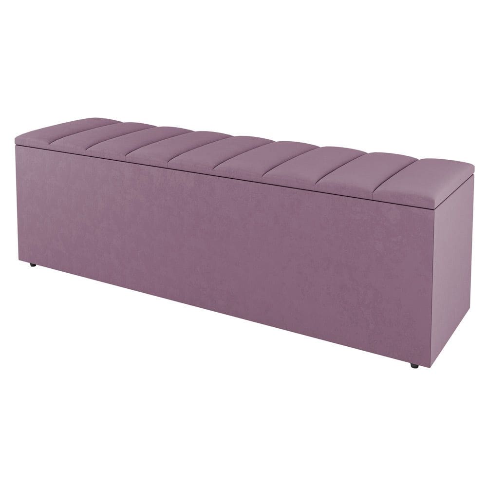 Calçadeira Baú Queen Size Cora 160cm Suede Rosé - Abmaza
