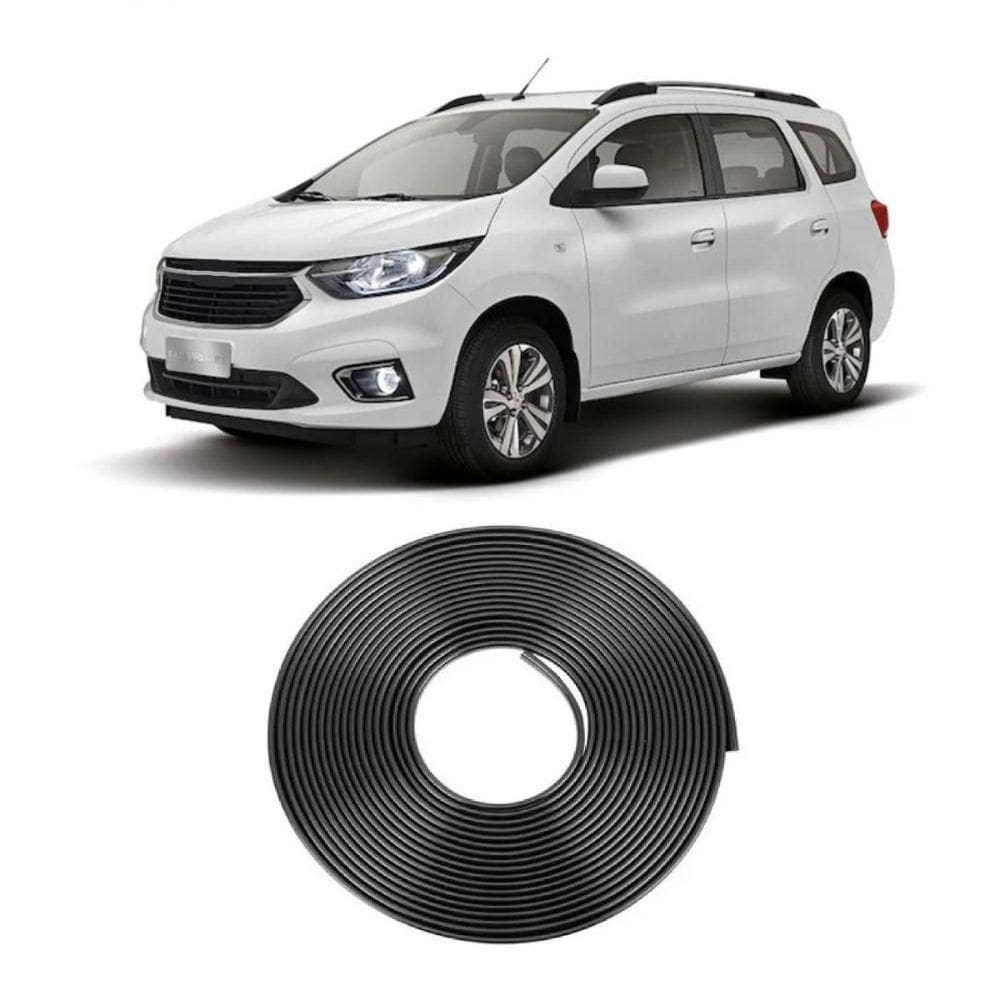 Borracha Protetora Borda Porta Preta Spin 4 Portas 10m Mini