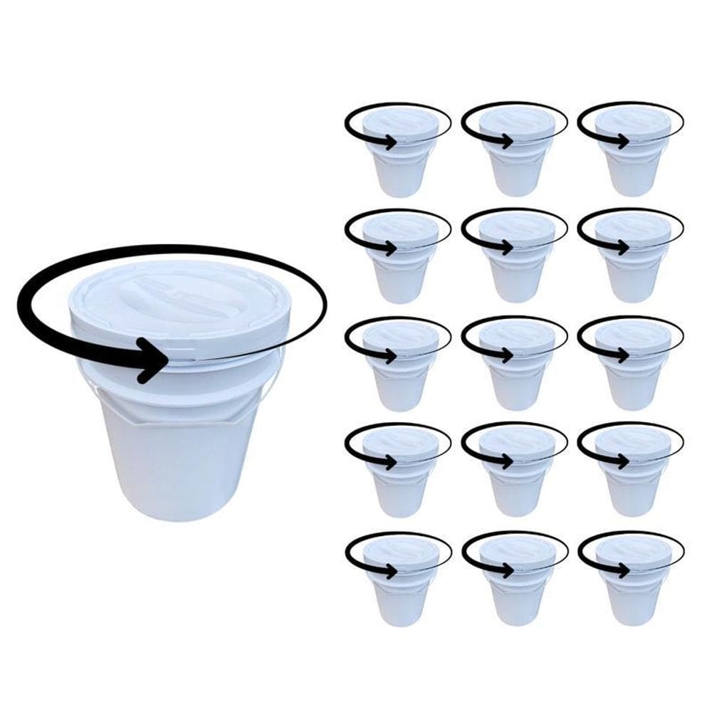 Balde Tampa Rosca Para Fazer Vaso - Kit 15 Pçs