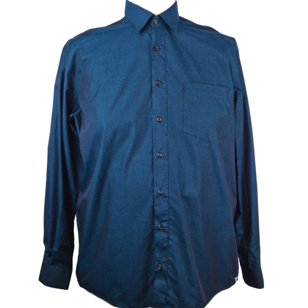 Camisa Social Manga Longa Verde Escuro Zuza Plus Size