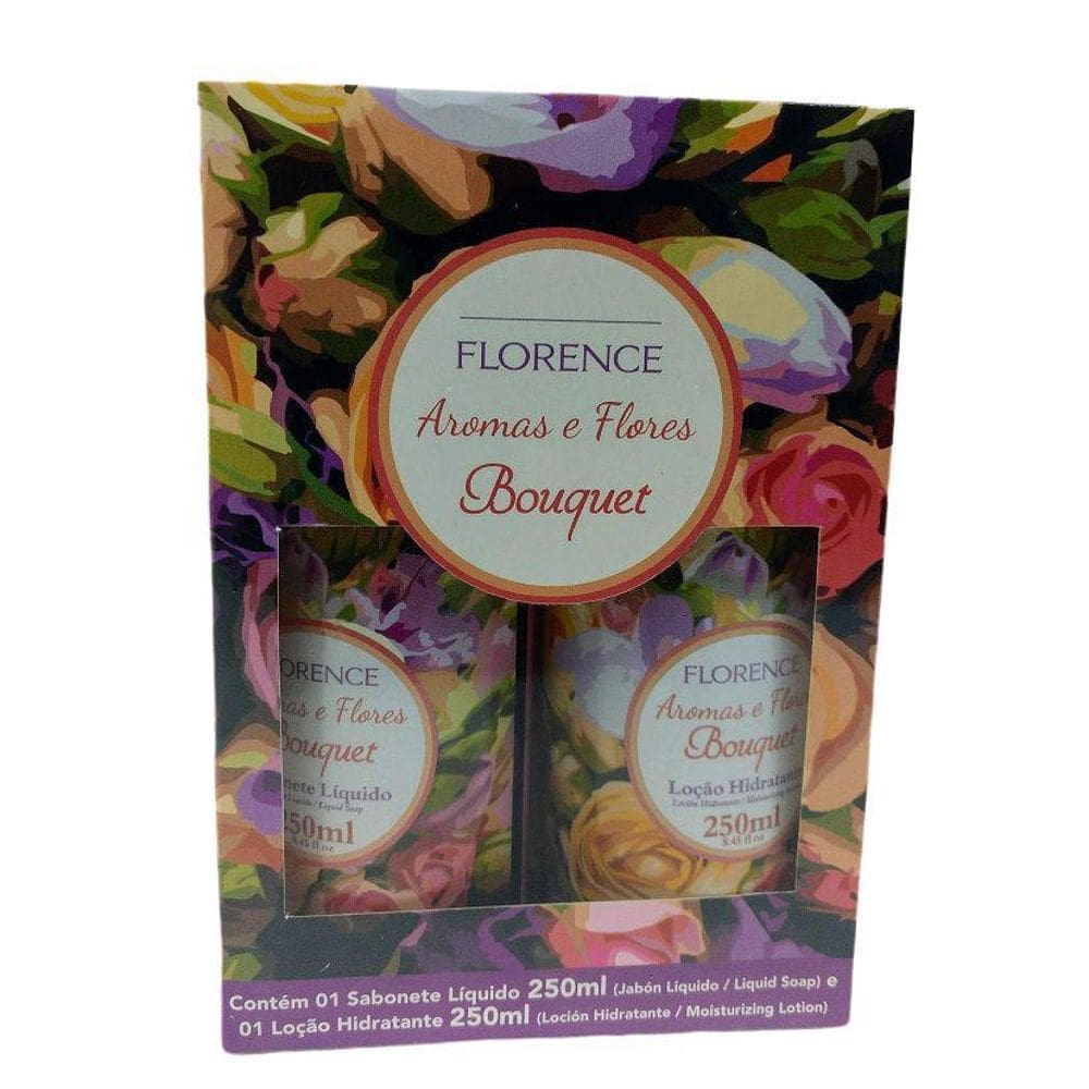 Estojo Sabonete Líquido Com Loção Hidratante Bouquet