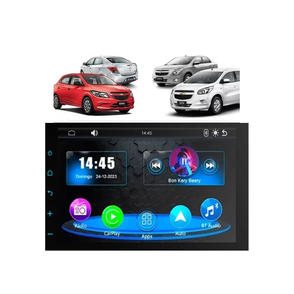 Kit Multimídia Spin 2012 / 2018 LS LT 7 Pol Carplay AndroidAuto USB FM BT - 708BR Roadstar