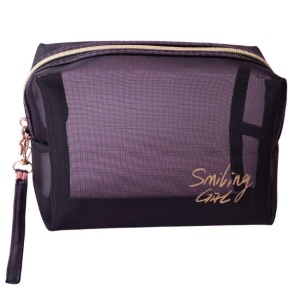 Necessaire De Maquiagem Pequena Em Tela - Miss Frandy P23-0469 Compacta, Durável E Estilosa