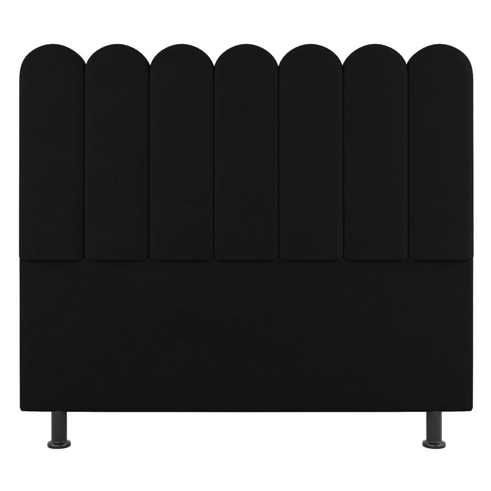 Cabeceira Cama Box Solteiro Lana 100cm Suede Preto - Abmaza