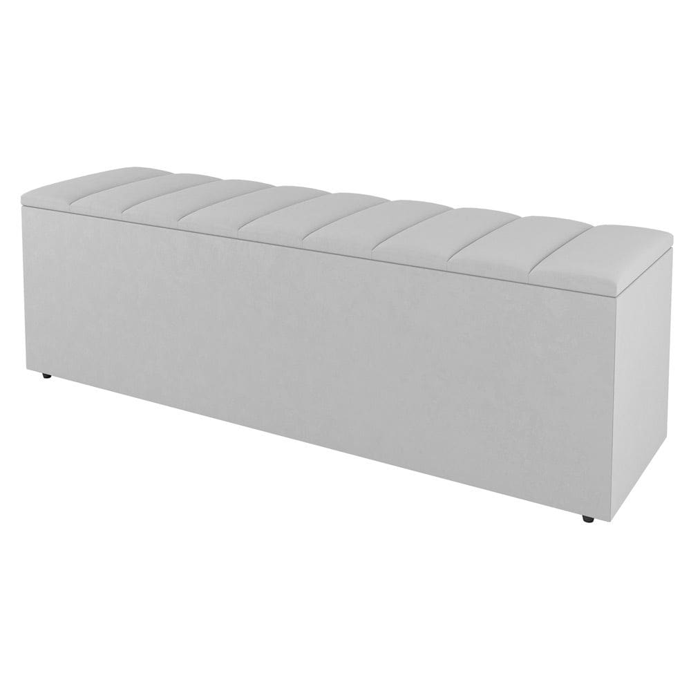 Calçadeira Baú Solteiro Cora 90cm Sintético Branco - Abmaza