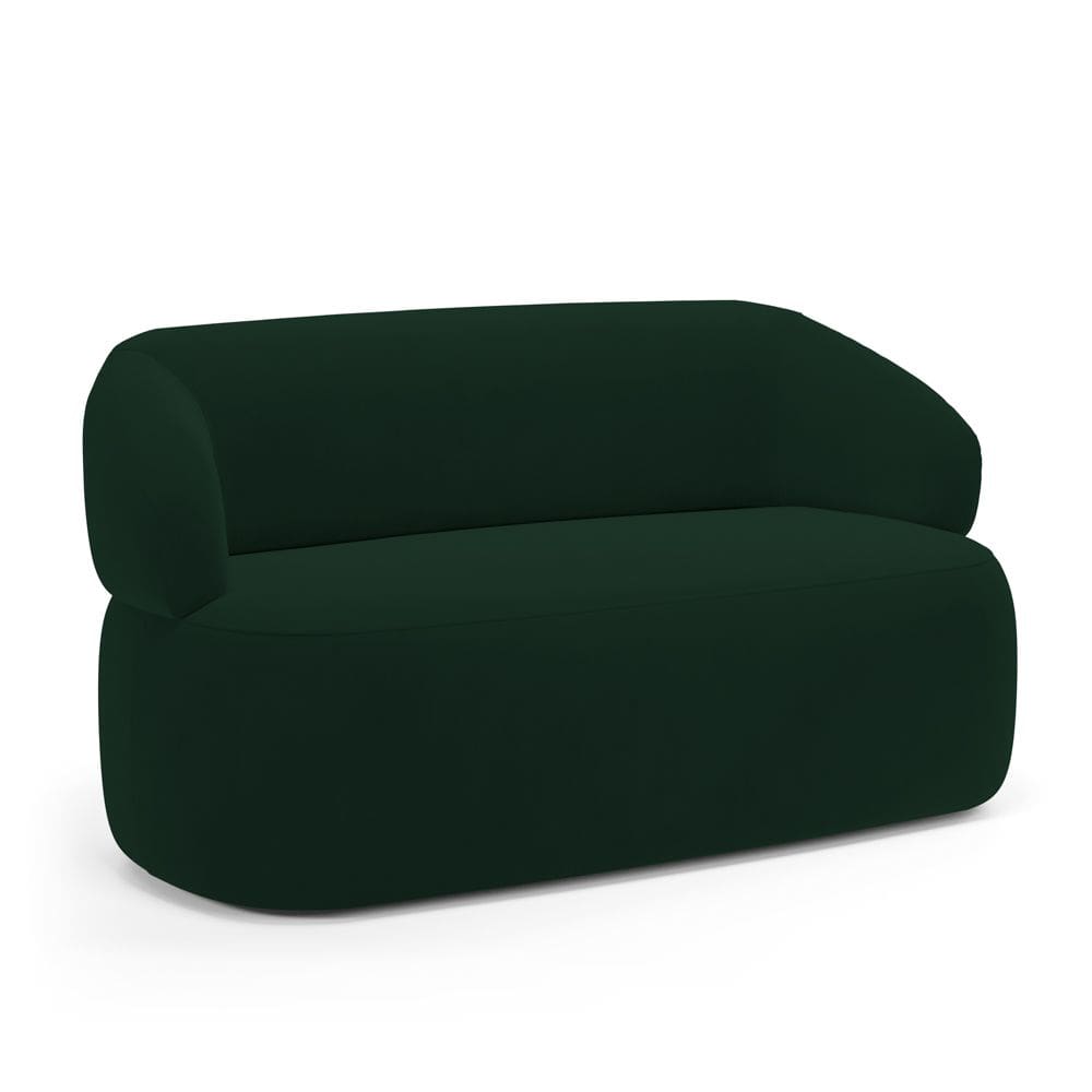 Sofá Orgânico 03 Lugares Living Glee 170cm Veludo Verde Escuro - Abmaza