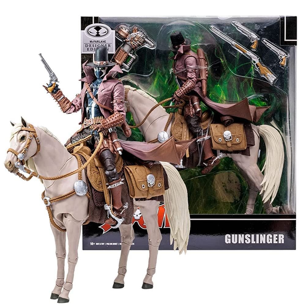 Boneco de ação McFarlane Toys Spawn Gunslinger com cavalo de 18 cm