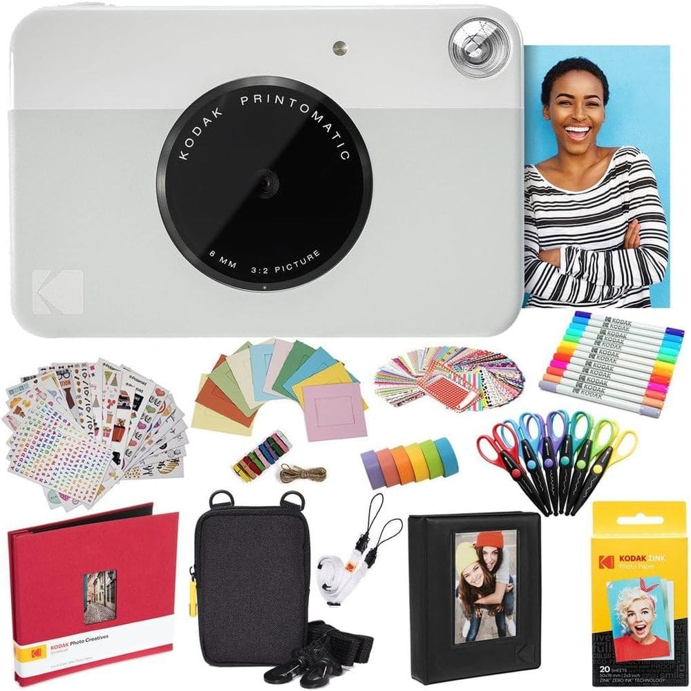 Câmera instantânea KODAK Printomatic Grey com papel de zinco e muito mais