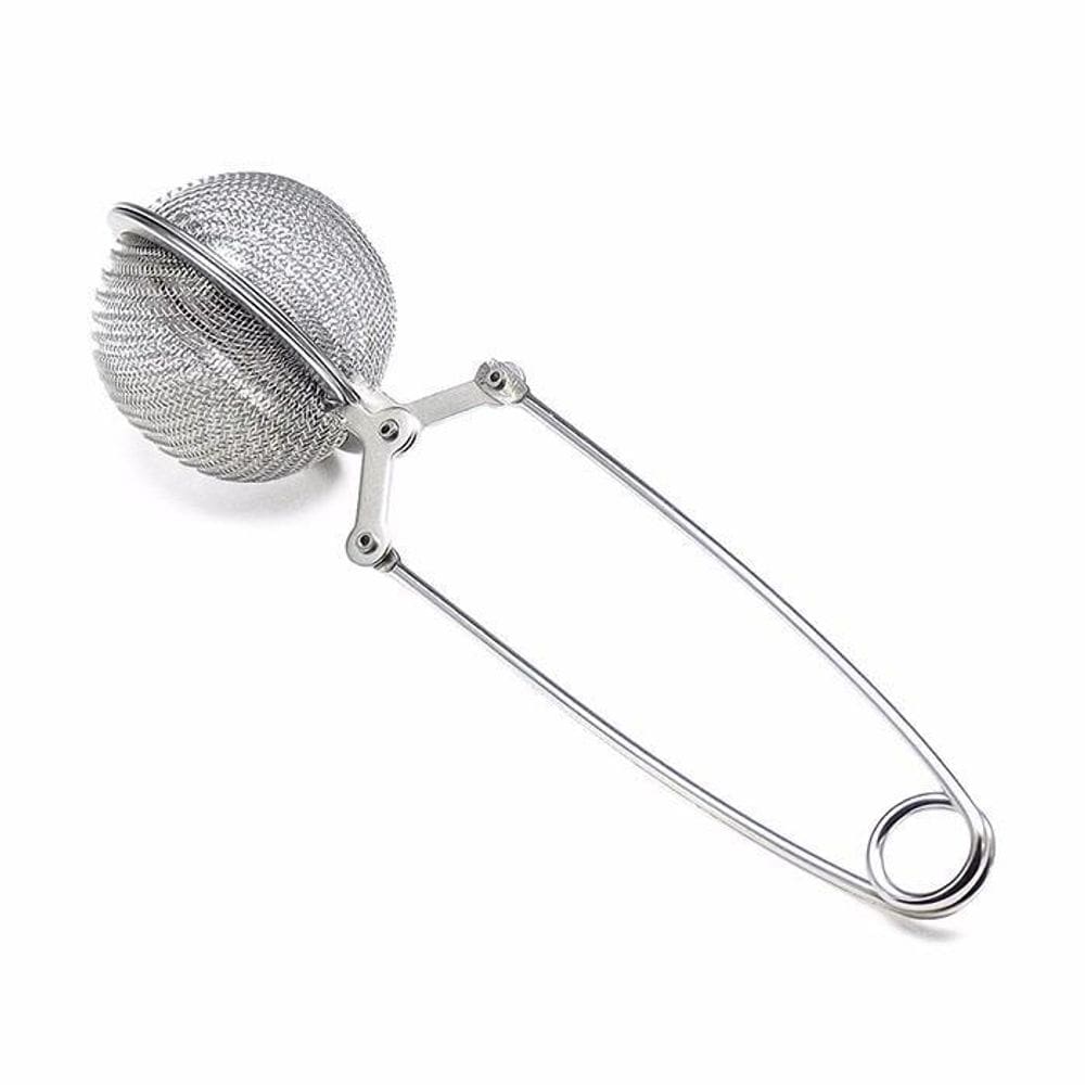 Kit 5 Infusor De Chá E Ervas Inox Peneira Coador Com Cabo