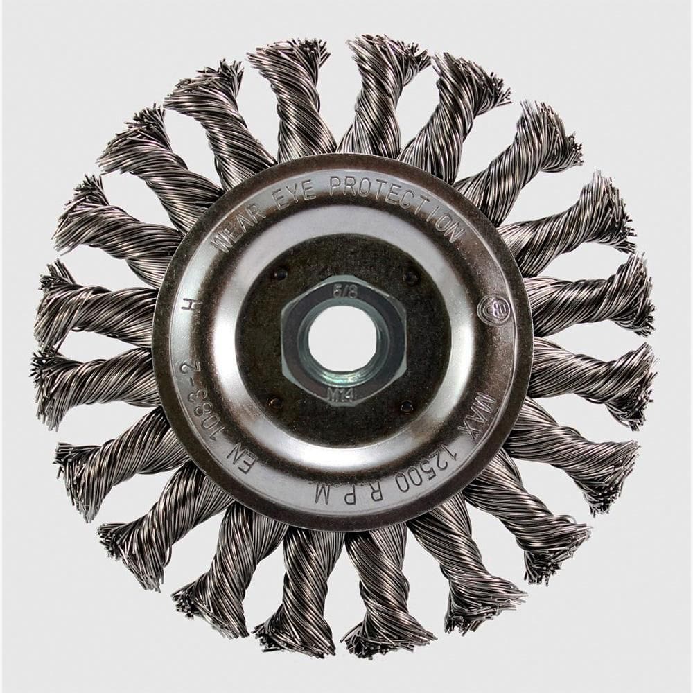 Escova Circular Trançada Pequi 115mm x 13mm M14 de Aço Carbono