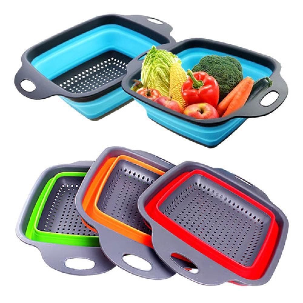 Escorredor De Macarrao Em Silicone Retratil Multiuso Alimentos Massas Frutas Legumes