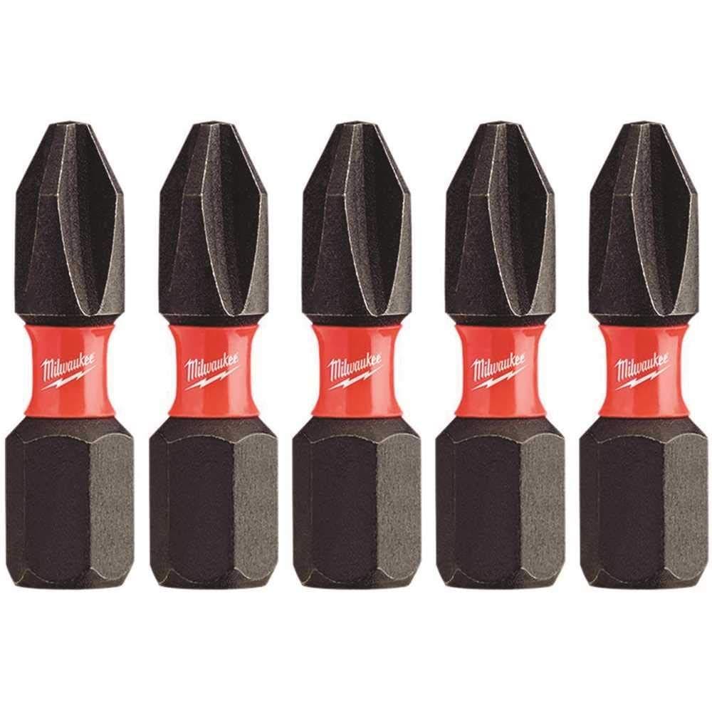 Insert Bit Milwaukee Shockwave 48-32-4601 Phillips #2, pacote com 5