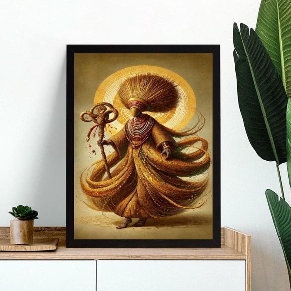 Quadro Decorativo Artístico Obaluaê 33X24Cm