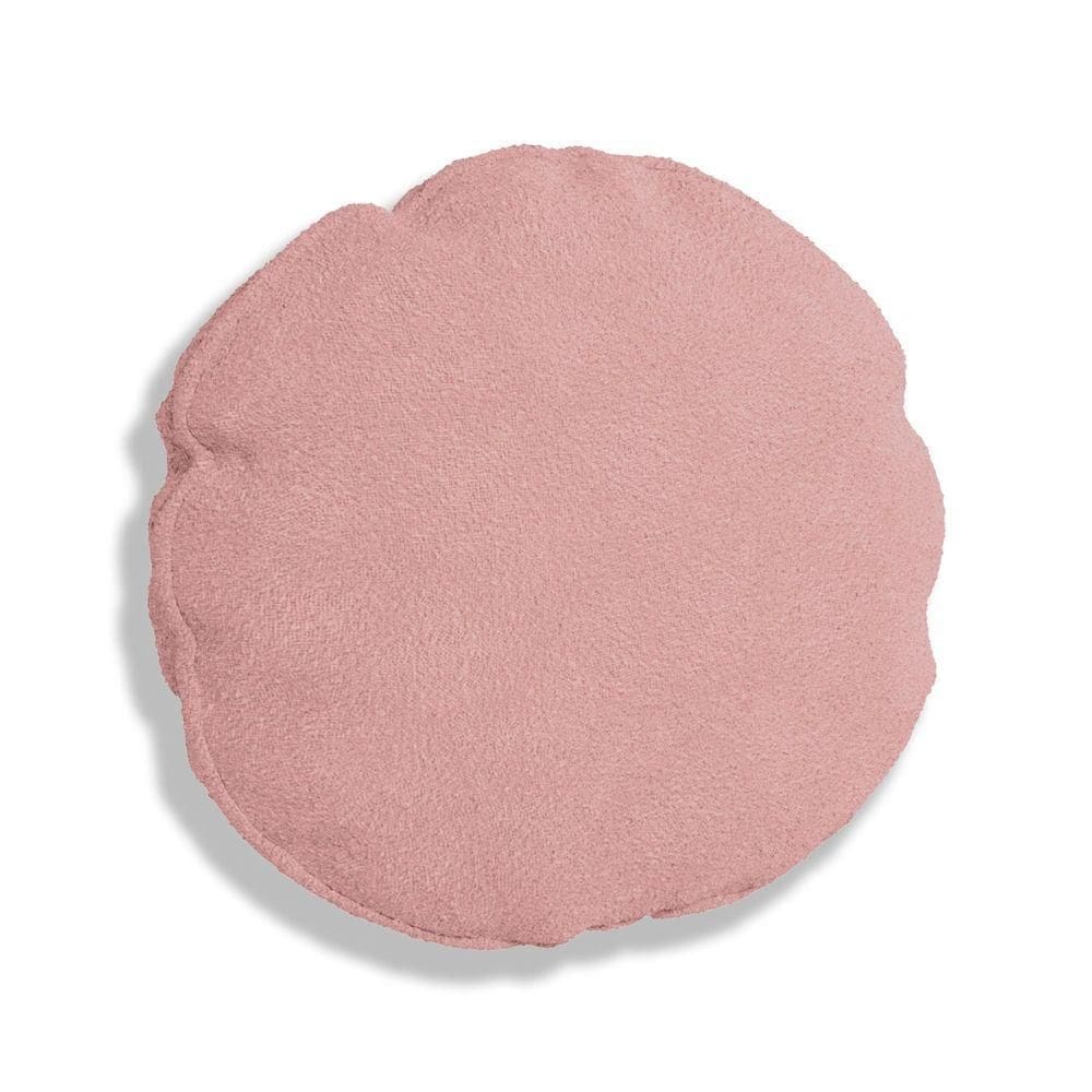 Almofada Bolacha Redonda Cookie Veludo Rosa