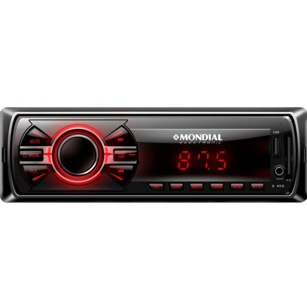 Som Automotivo Mondial Blueth 180W Rms - Entradas Usb Sd Aux Mp3