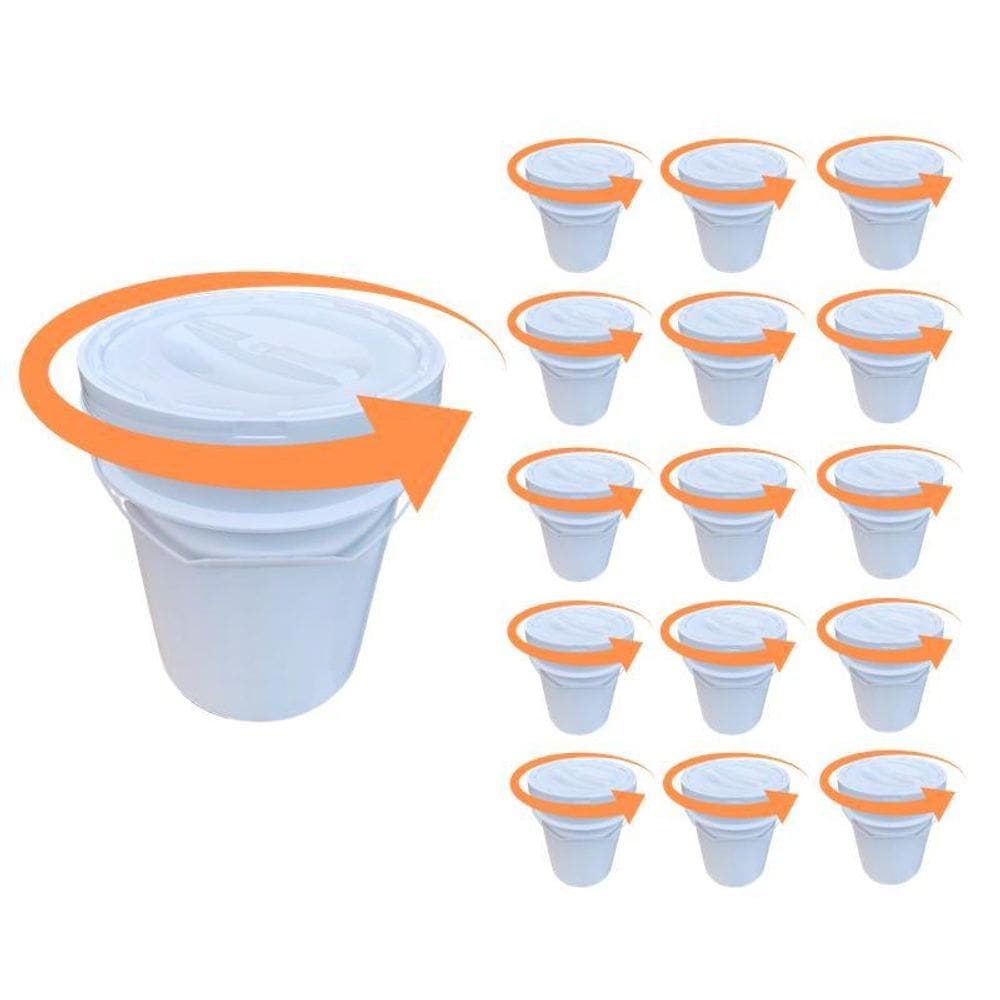 Pote Para Gato 20 Litros Tampa Rosca-Kit 15 Pçs