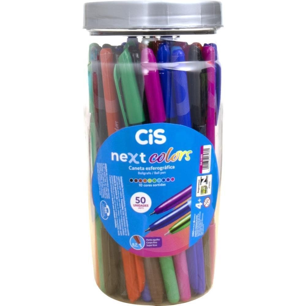 Caneta Esferográfica Cis Next Colors 10 Cores Sort 50Un