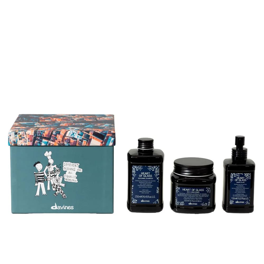 Kit Davines Heart Of Glass Shampoo,Condicionador e Leave In