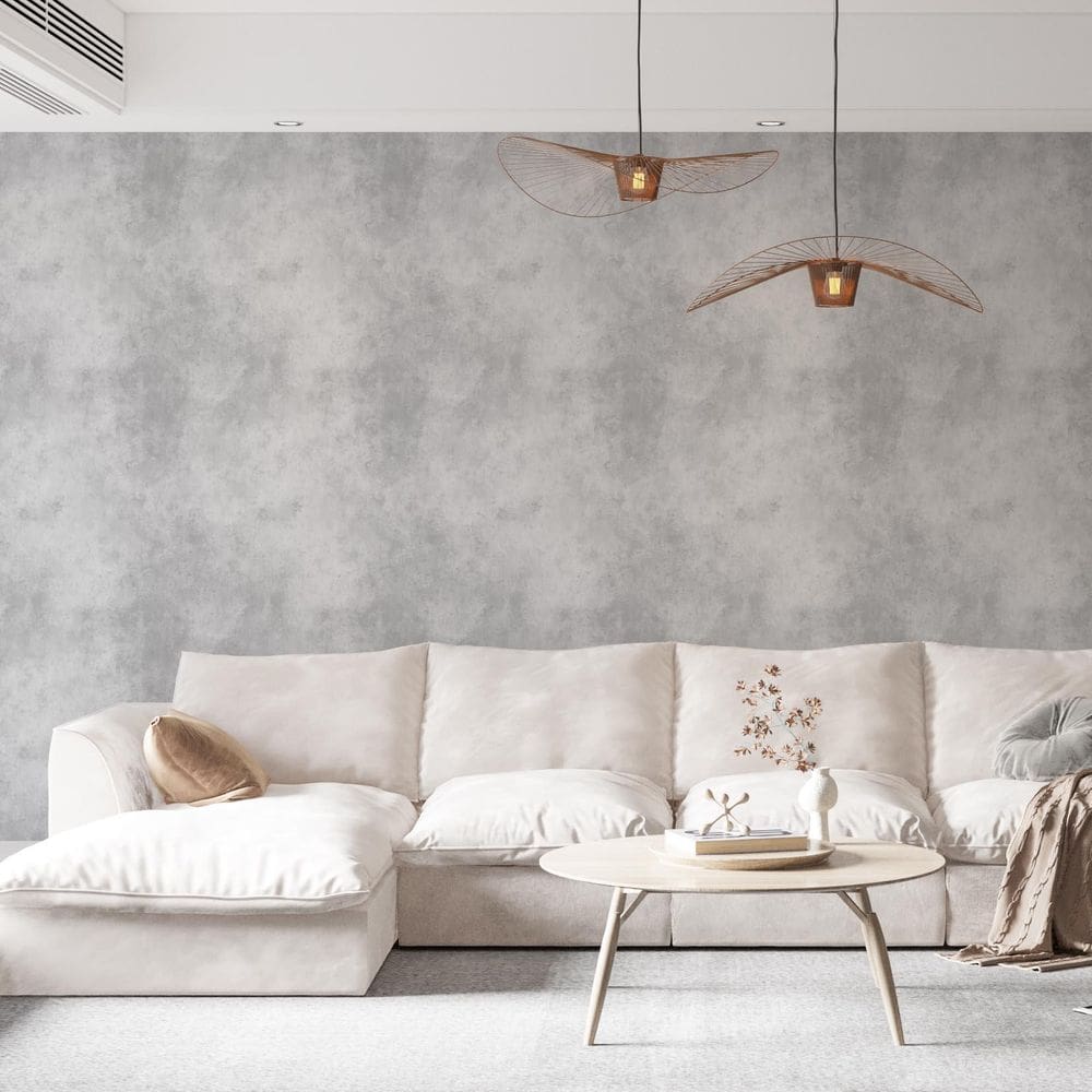 Kit 7 Rolos Papel De Parede Adesivo Cimento Queimado 3,0M