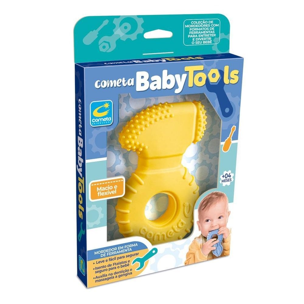 Brinquedo Mordedor Baby Tools Martelo +4 Meses Cores