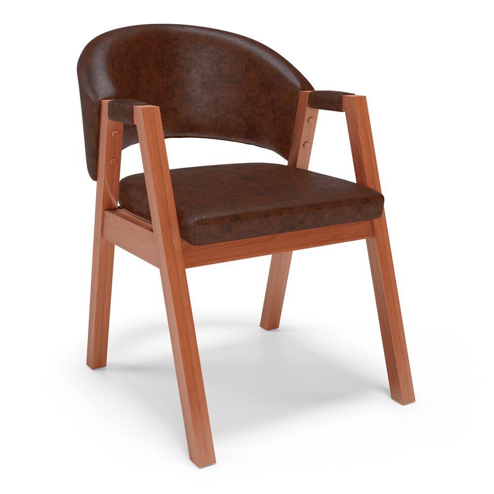 Cadeira de Jantar e Living Anisha Estofada Couríssimo Whisky - Abmaza