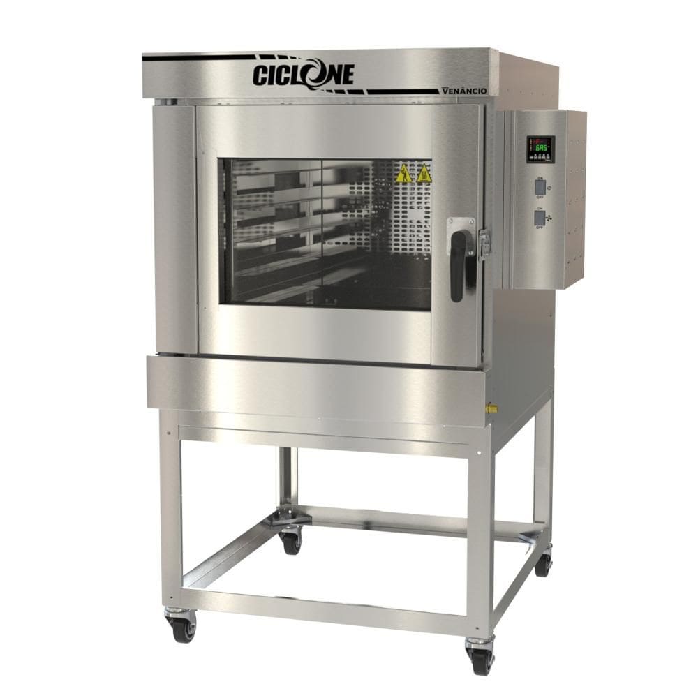Forno Turbo A Gás Venâncio Ciclone 5 Esteiras Interior e Exterior Inox 220V FTCG5