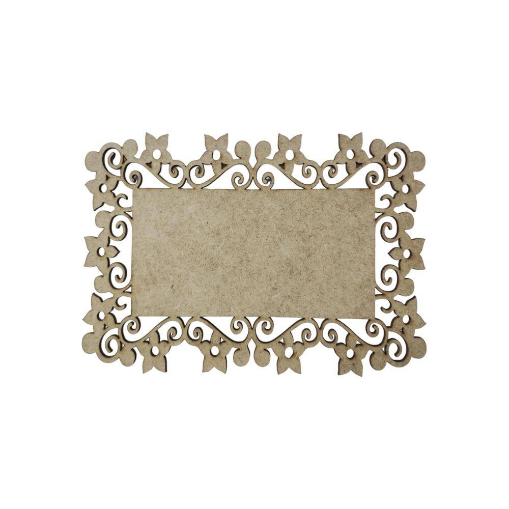 Placa Mdf Cru Artesanato Design Arabesco Flores 40Cm