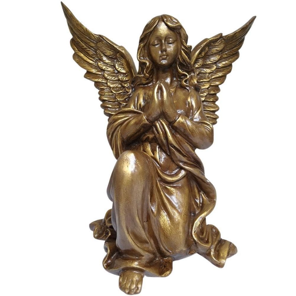 Anjo Da Guarda Em Gesso 30Cm - Dourado