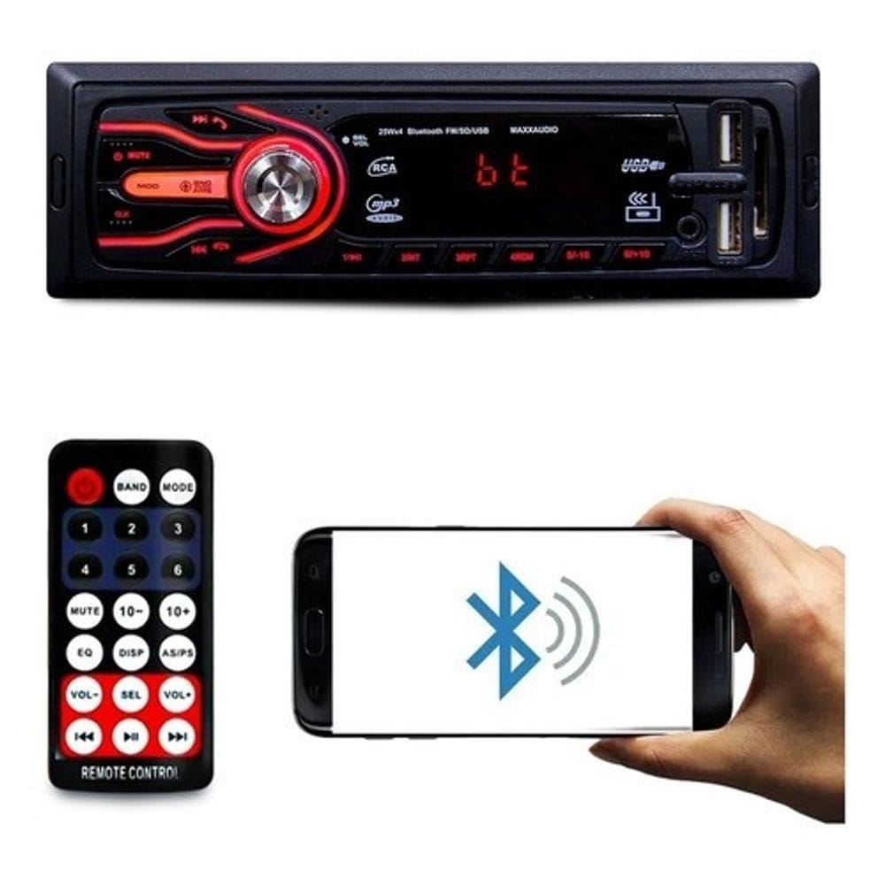 Radio Som Automotivo Maxxaudio 100W Mp3 Blueth Usb Aux Sd Fm