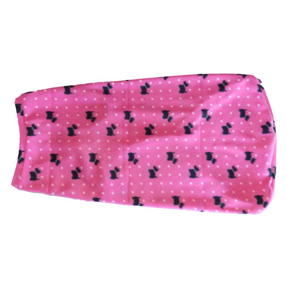 Roupa capa soft para cães rosa com estampa dog e bolinhas GG