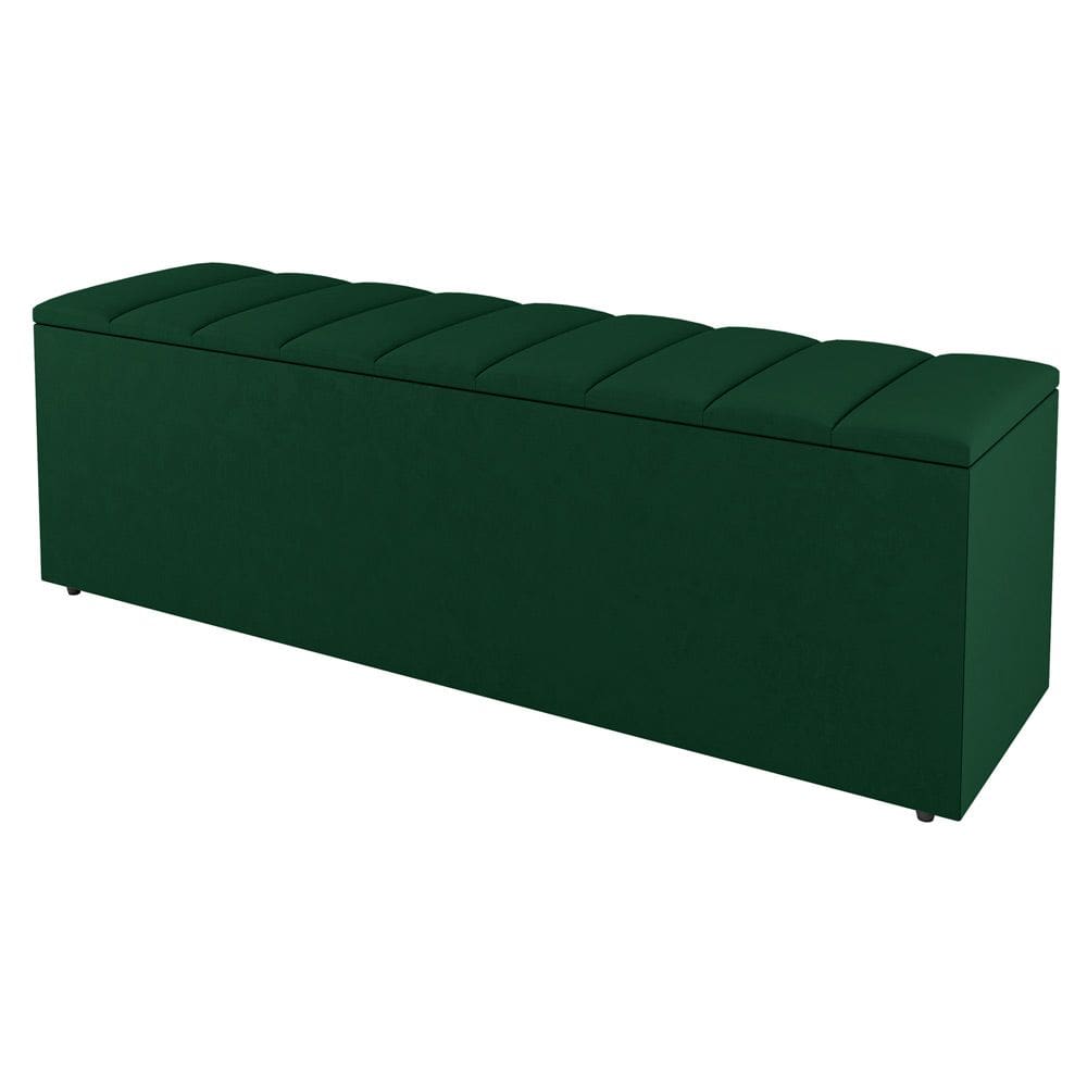 Calçadeira Baú King Size Cora 190cm Suede Verde - Abmaza