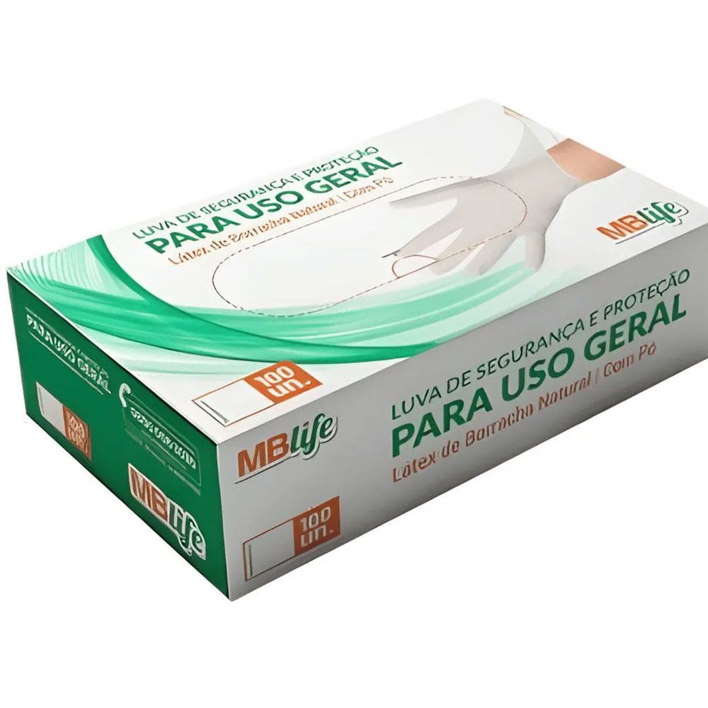 Luva de Látex com Pó M c/100 - MB Life