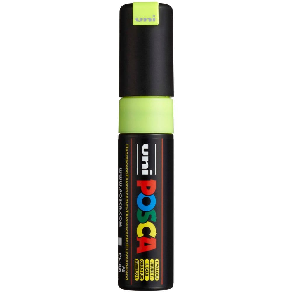 Marcador Posca 8K amarelo fluorescente para materiais de arte