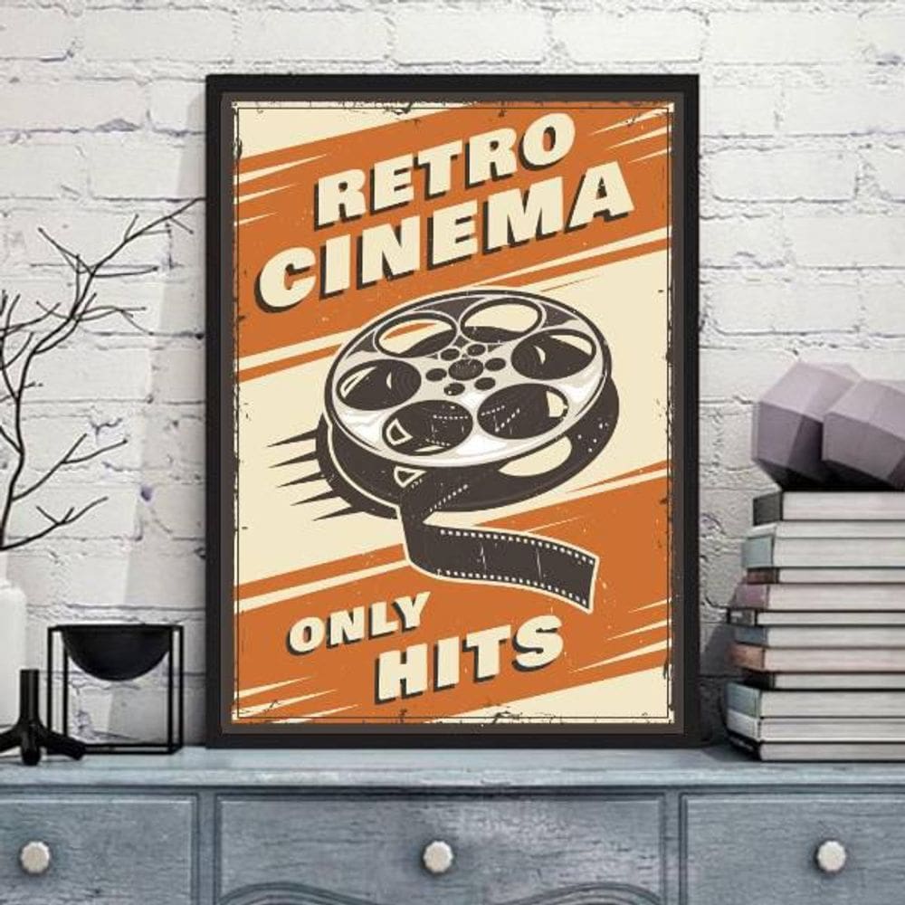 Quadro Decorativo Retrô Cinema Only Hits 45X34Cm