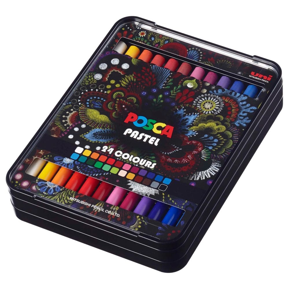 Conjunto de arte Posca Pastels Premium 24 pastéis de cera para adultos