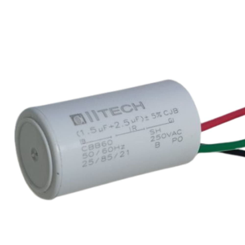 Capacitor P/ Ventilador 3 Fios 1,5 + 2,5uf 50/60hz 250v
