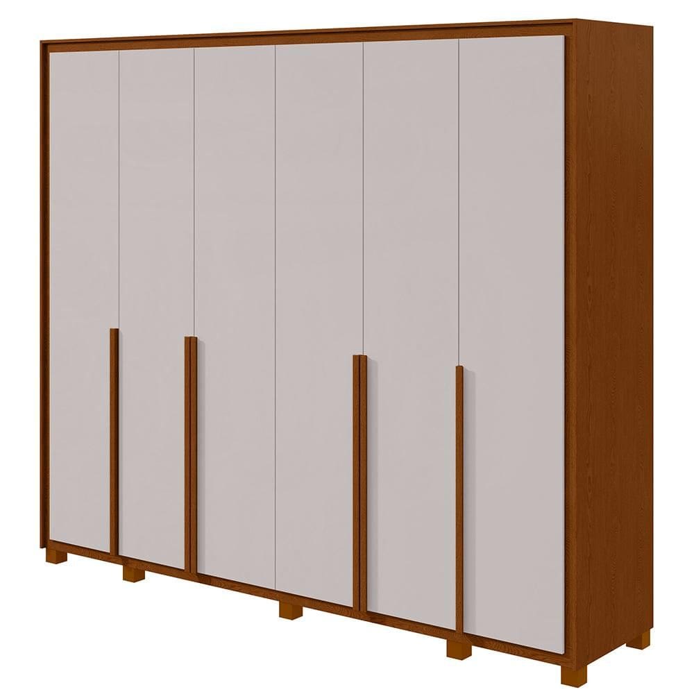 Guarda Roupa Casal 6 Portas Imperatore Lopas Frassino e Off White