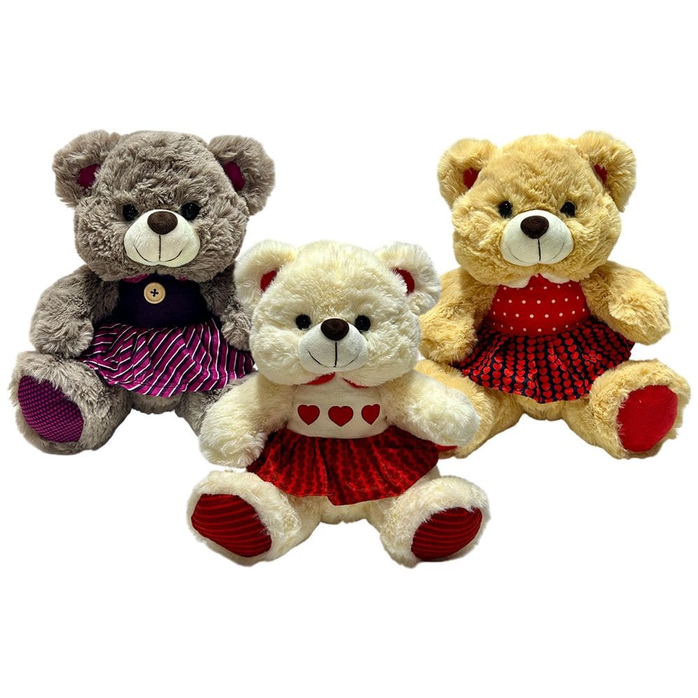 Ursinho De Pelucia Com Vestido Fofo Infantil Presente - 30cm