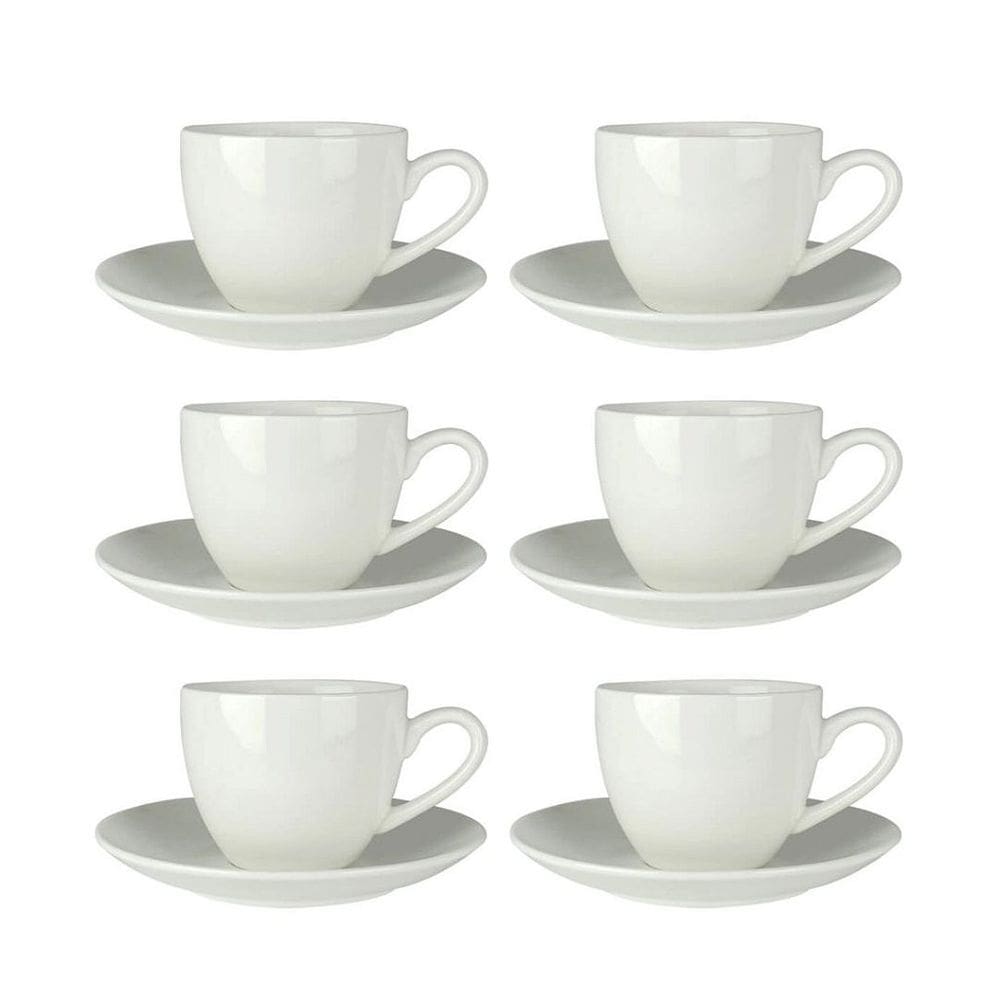 Jogo de Xícara Com Pires Para Café Porcelana Clean Prime 100ml - Lyor