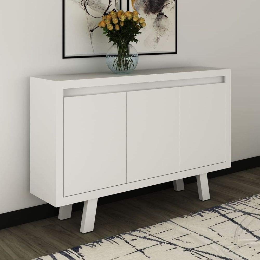 Balcão com 3 Portas para Escritório 135x87cm ME4120 Branco