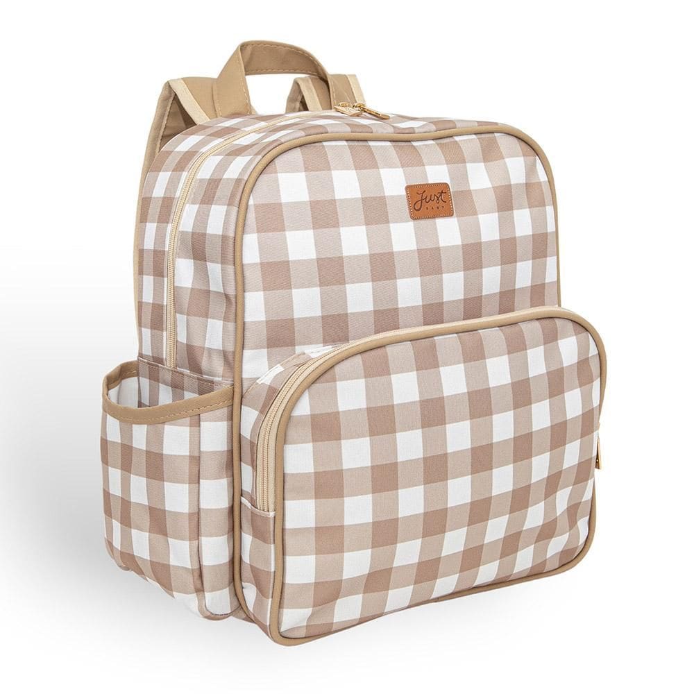 Mochila de Maternidade Just Baby Vichy Bege
