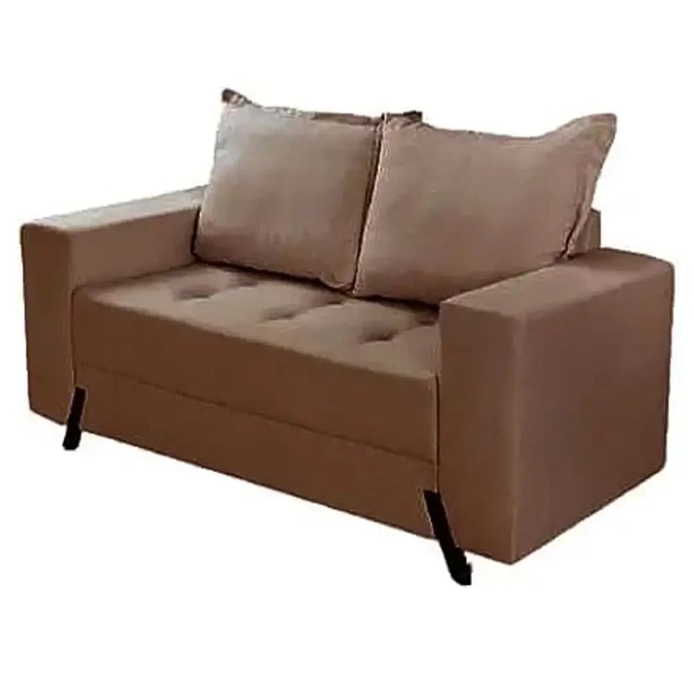 Sofá 8100 2 Lugares em Veludo com Almofadas Soltas 155cm Boareto Cor Marrom