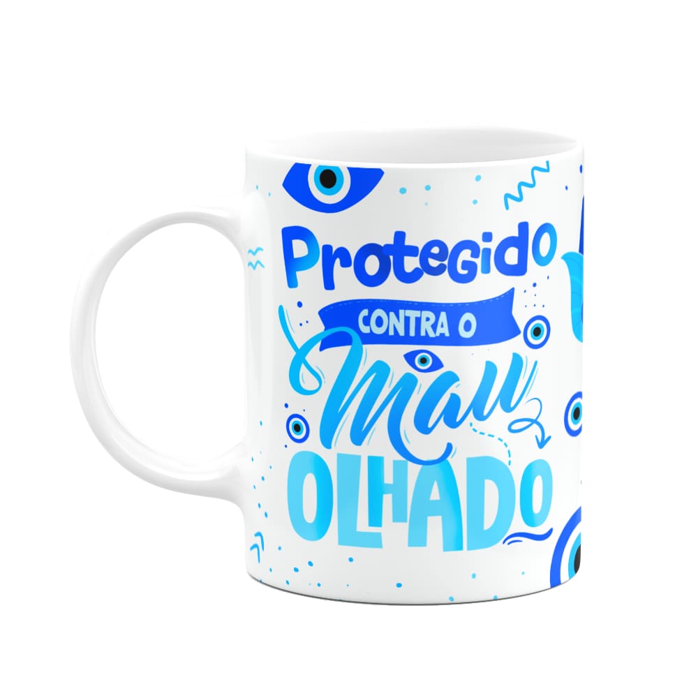 Caneca Boas energias - Protegido contra mal olhado