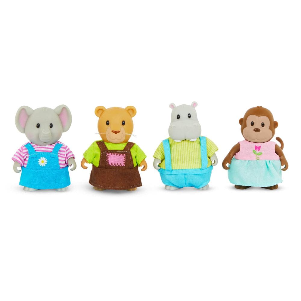 Conjunto Toy Li`l Woodzeez Friendz Club Jungle de 4 bonecos com mais de 3 anos