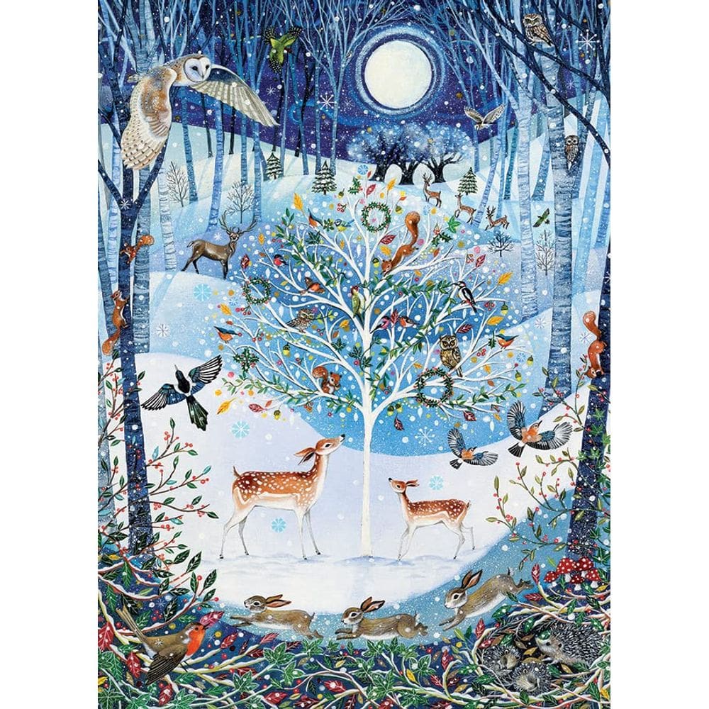 Quebra-cabeça Cobble Hill Winter Woodland 500 peças com pôster